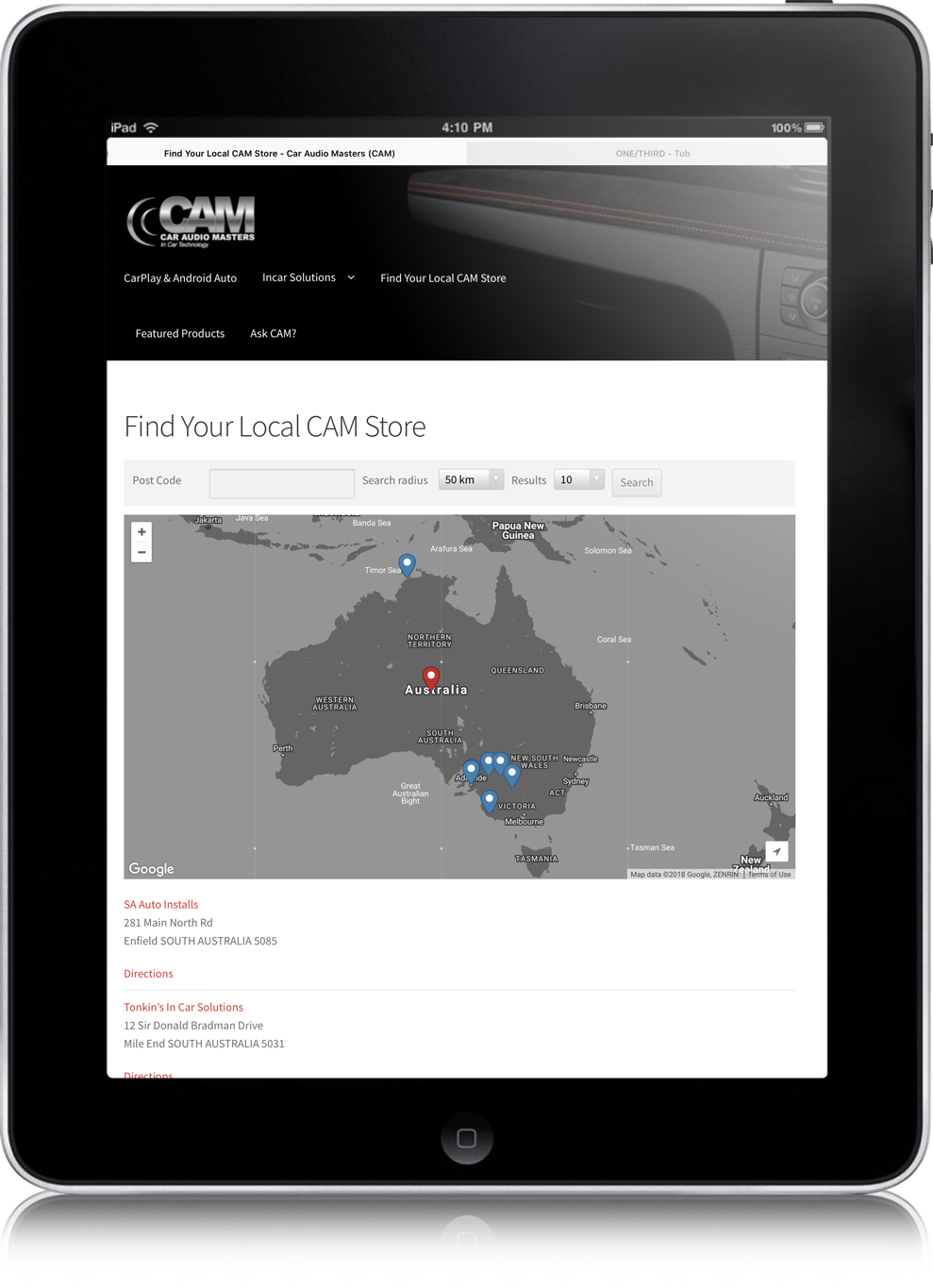 website design for CAM australia